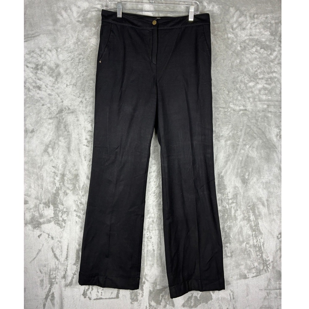 Reiss Essentialsโ Lyon Black Wide Leg Trousers High Rise Dress Pants USA 6 UK 10